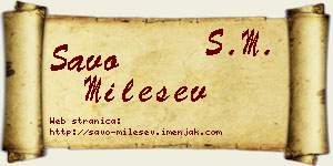 Savo Milešev vizit kartica